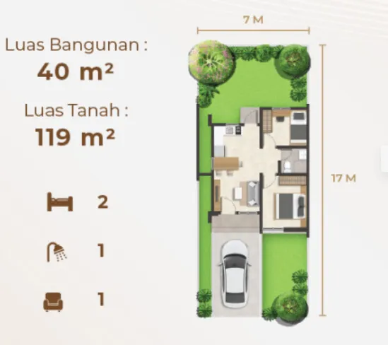 Floor plan for Type 40/119