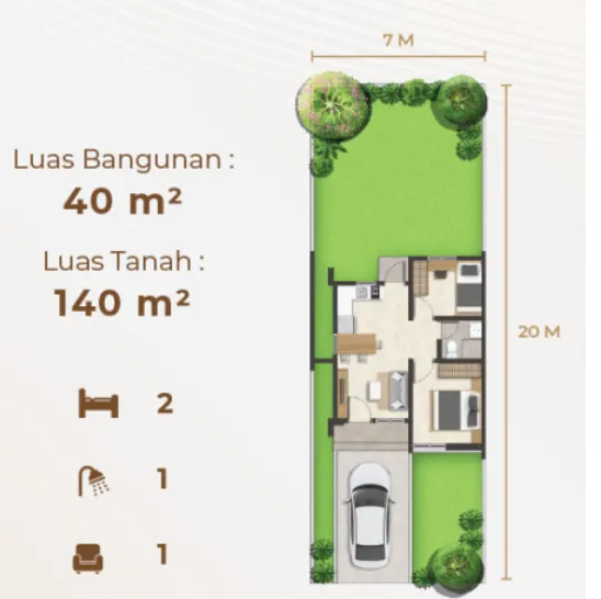 Floor plan for Type 40/140