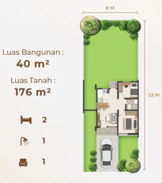 Floor plan for Type 40/176-224 (Hook)