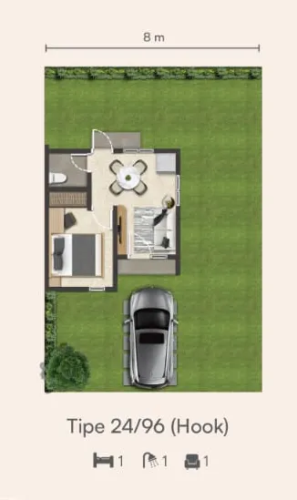 Floor plan for Midori Type 24/96 (Hook)