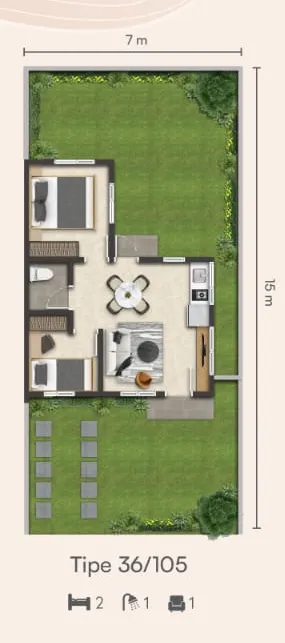 Floor plan for Midori Type 36/105