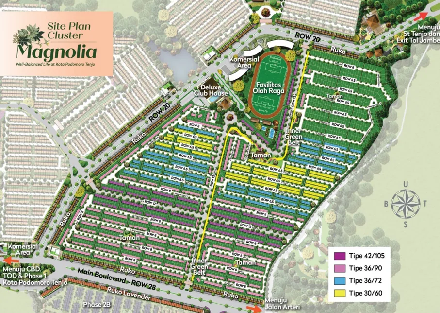 Magnolia Site Plan - Kota Podomoro Tenjo